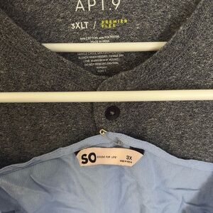 2 pieces Apt 9 Womens grey Long Sleeve V Neck Size 3Xl. SO Good For Life